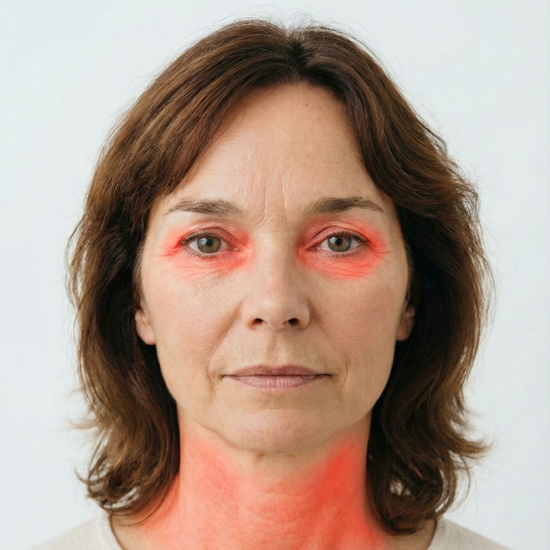 Hausstauballergie erkennen: Symptome an Hals, Haut, Augen