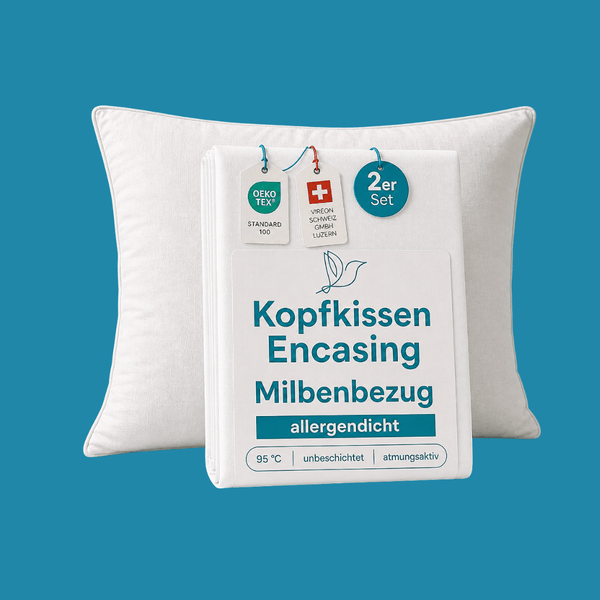Encasing für Kopfkissen 2er Set – Milbenschutz für Allergiker | Bedding Bird Soft