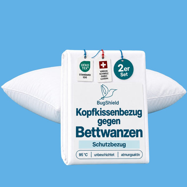 BugShield Kopfkissenbezug gegen Bettwanzen, 2er Set