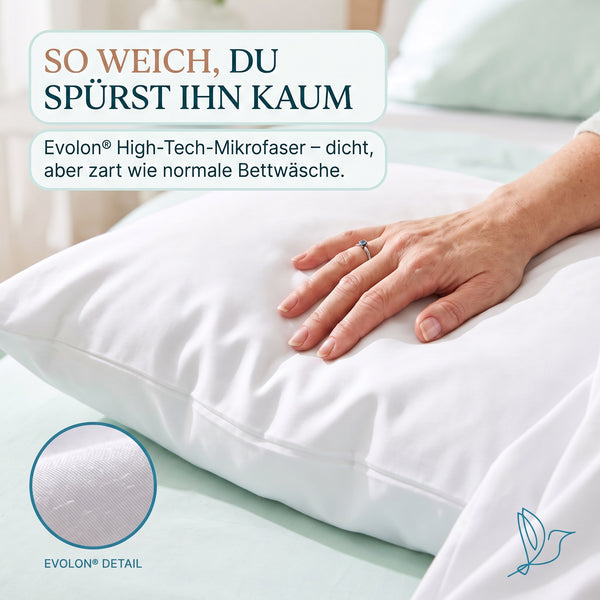 Encasing für Kopfkissen 2er Set – Milbenschutz für Allergiker | Bedding Bird Soft