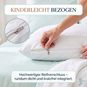 Encasing für Kopfkissen 2er Set – Milbenschutz für Allergiker | Bedding Bird Soft