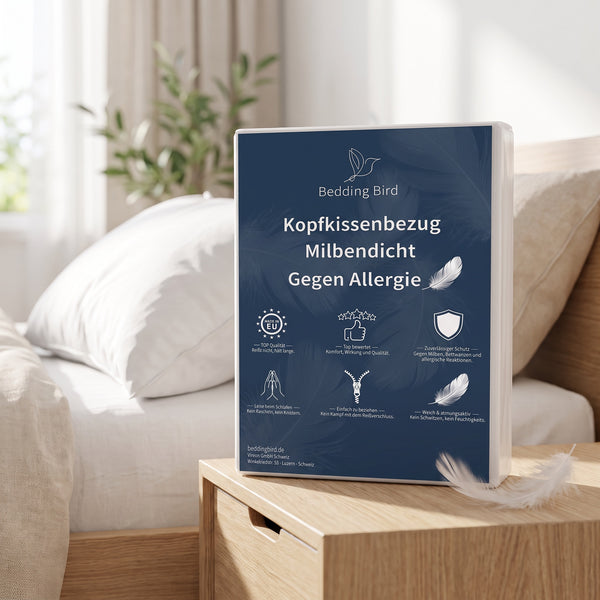 Encasing für Kopfkissen 2er Set – Milbenschutz für Allergiker | Bedding Bird Soft
